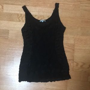 Charlotte Russe Black Crocheted Front Tank Top